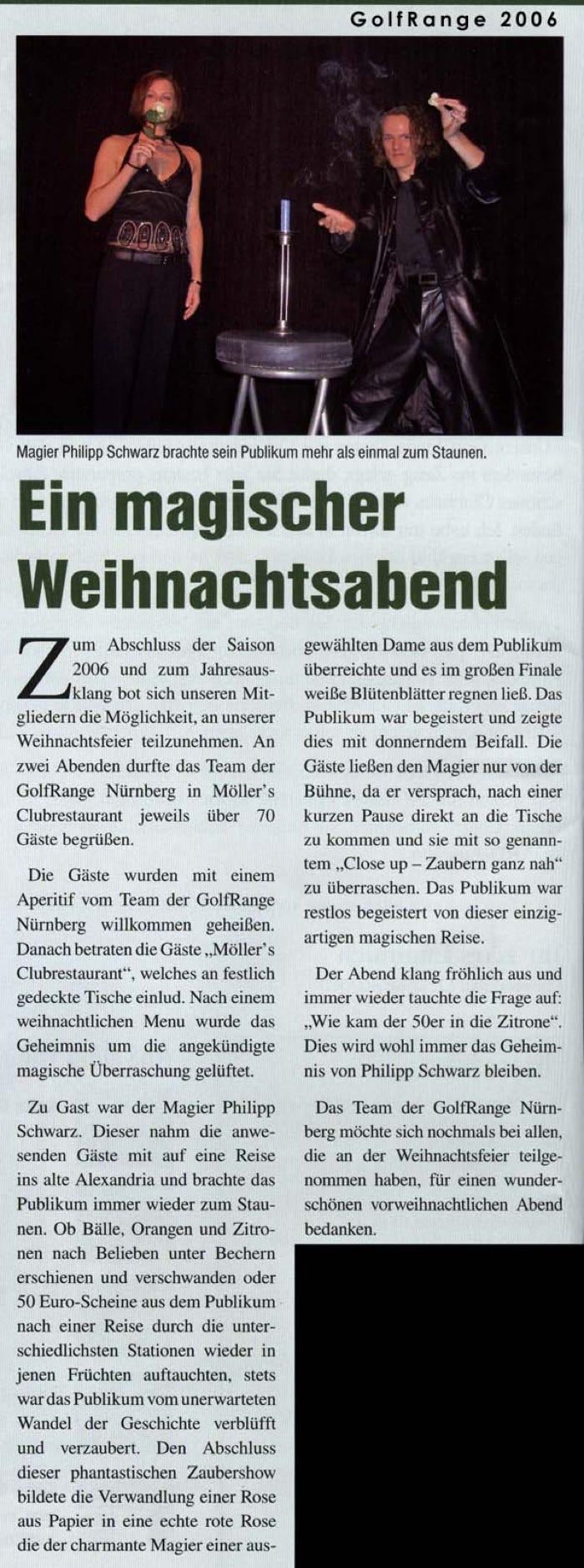 Weihnachtsfeier auf der Golfrange in Nürnberg